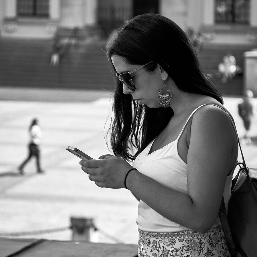 Woman using a smartphone