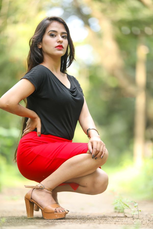 Indian fashion influencer posing outdoors
